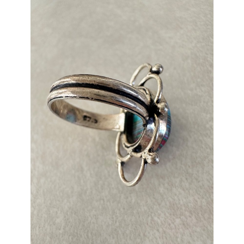 Solid 925 Sterling Silver Multicolor Blue Green R… - image 6